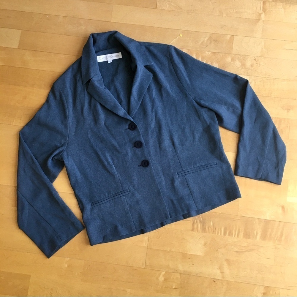 Taryn de Chellis Lightweight Blazer, Teal, Size 1 (M)